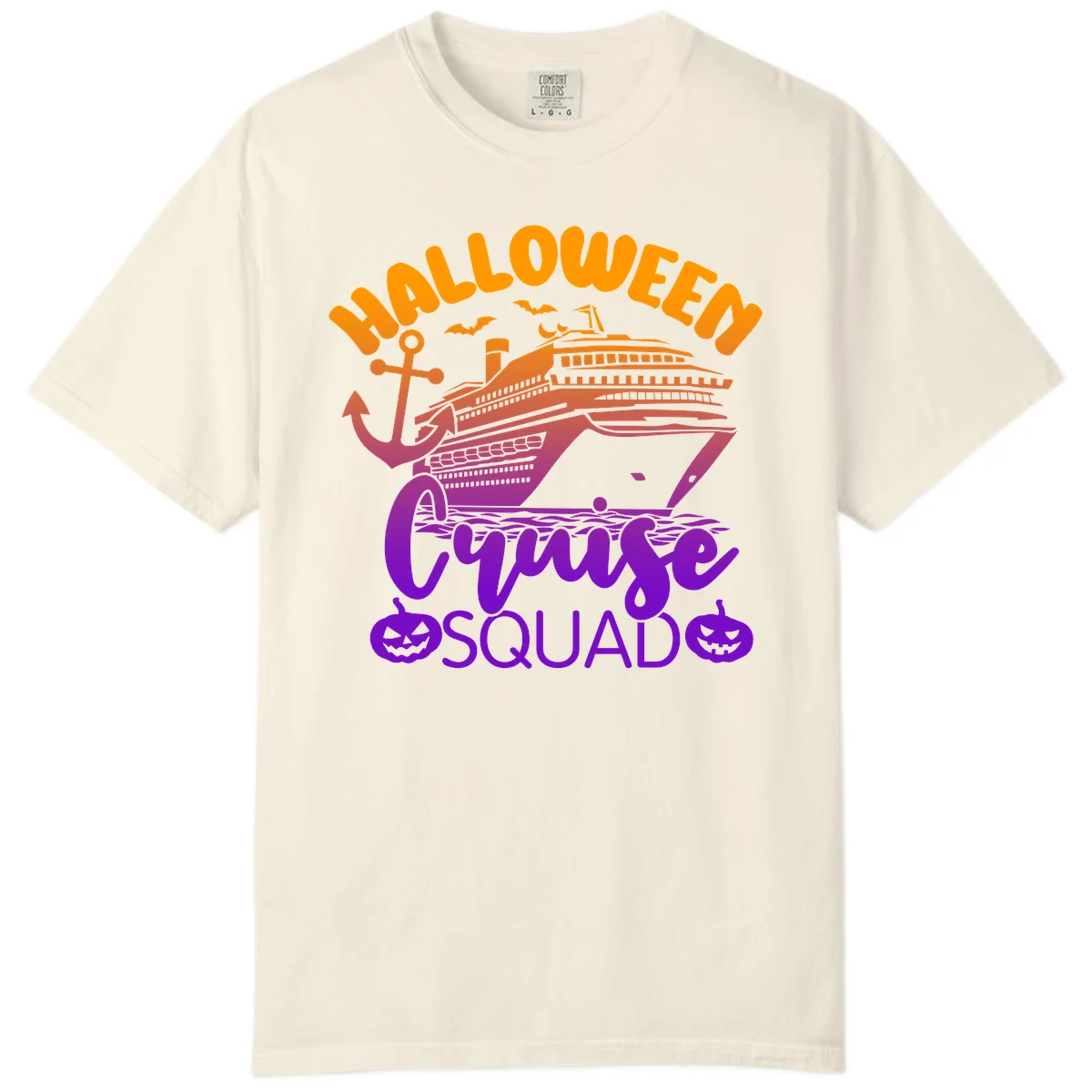 Halloween Cruise Squad Comfort Color Vacation Tee in Ivory