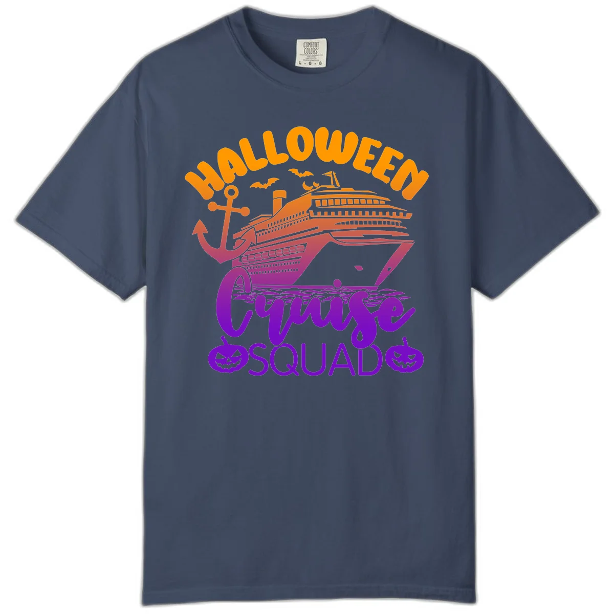 Halloween Cruise Squad Comfort Color Vacation Tee in Midnight