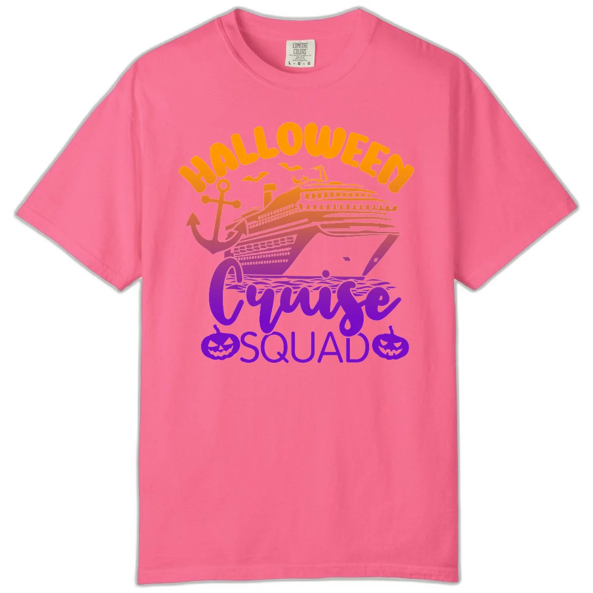 Halloween Cruise Squad Comfort Color Vacation Tee in Crunchberry
