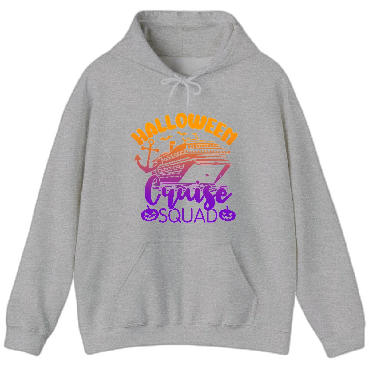 Halloween Cruise Squad Spooky Vacation Hoodie in Sport Grey