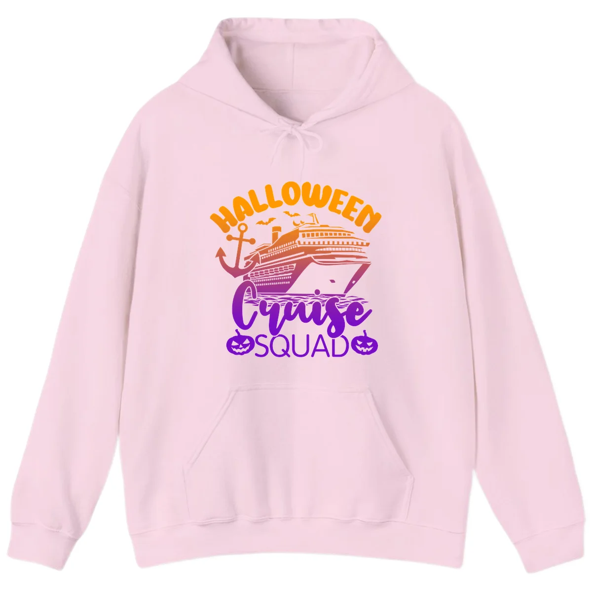 Halloween Cruise Squad Spooky Vacation Hoodie in Light Pink