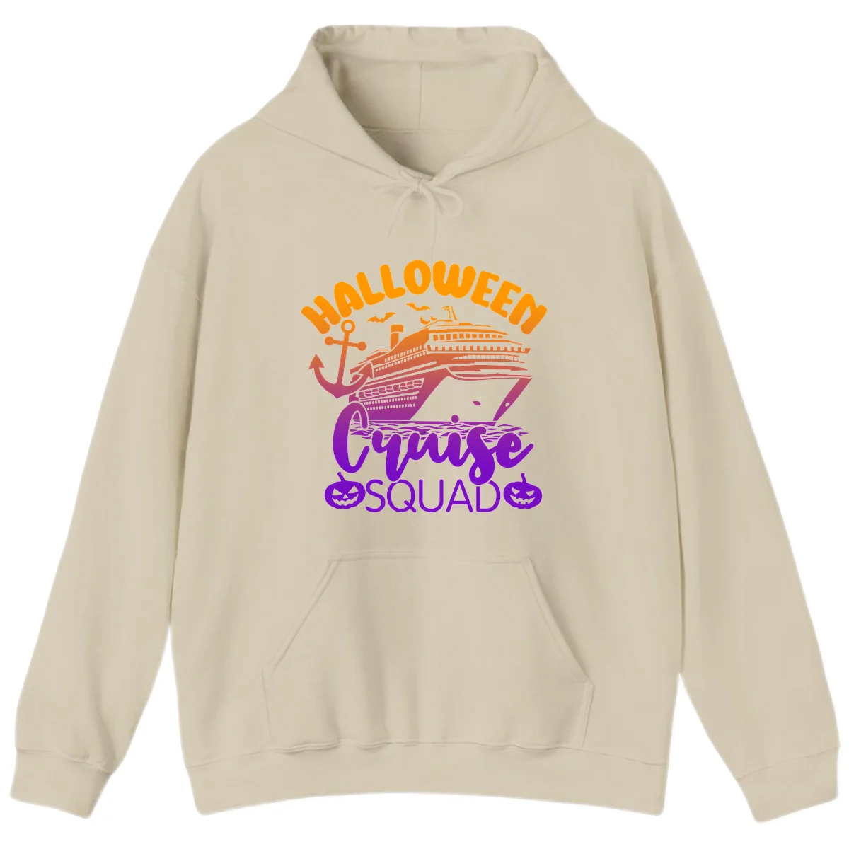 Halloween Cruise Squad Spooky Vacation Hoodie in Sand