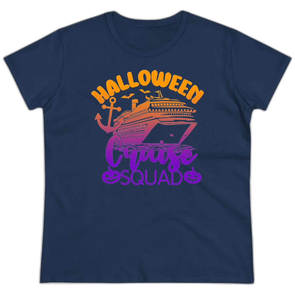 Halloween Cruise Squad Spooky Ladies Cruise Tee in Navy