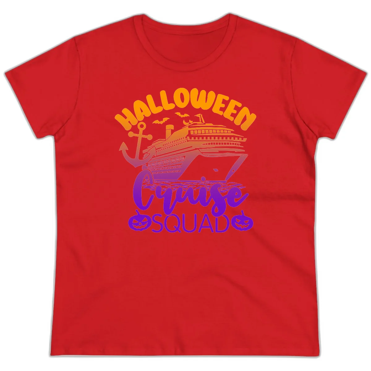 Halloween Cruise Squad Spooky Ladies Cruise Tee in Red