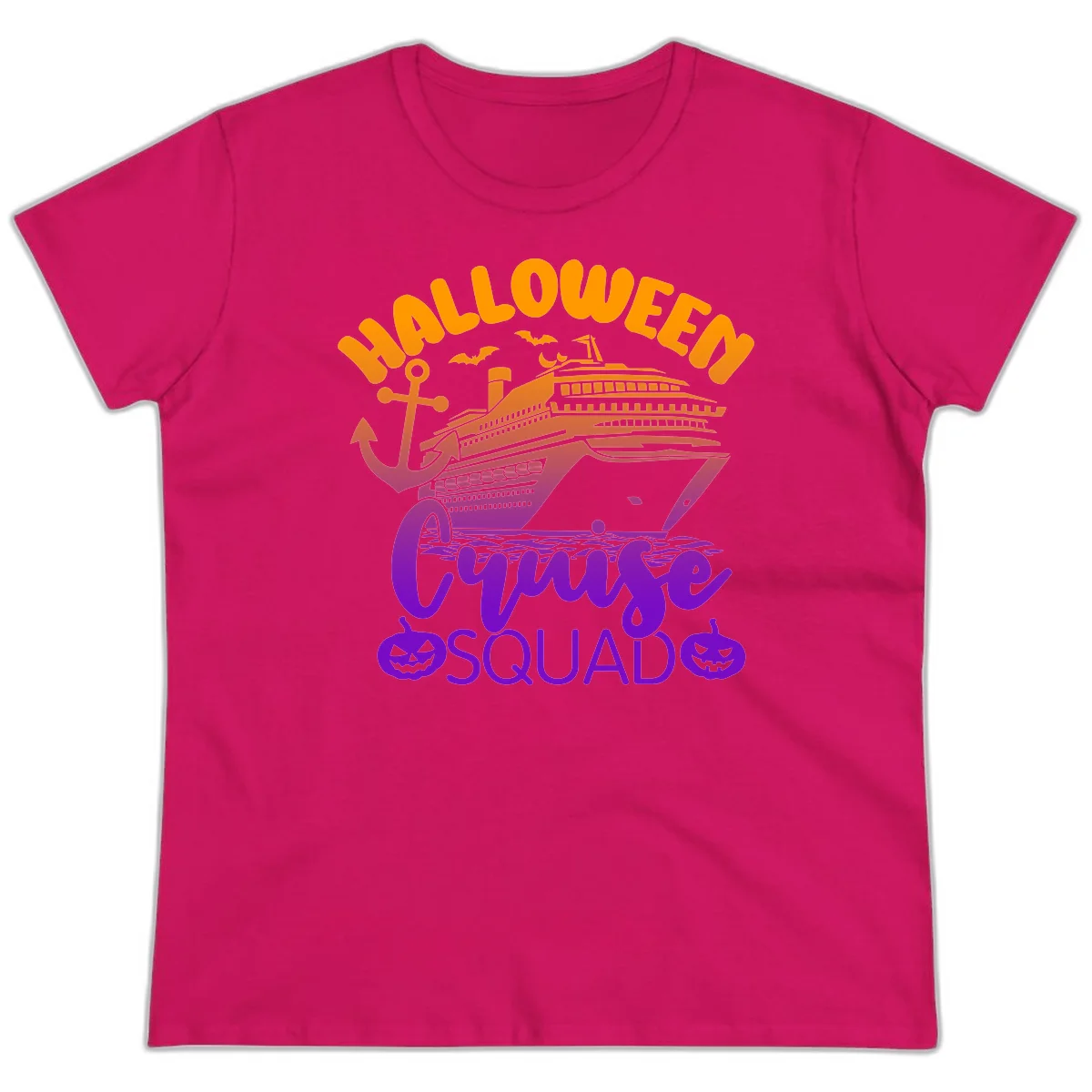 Halloween Cruise Squad Spooky Ladies Cruise Tee in Heliconia
