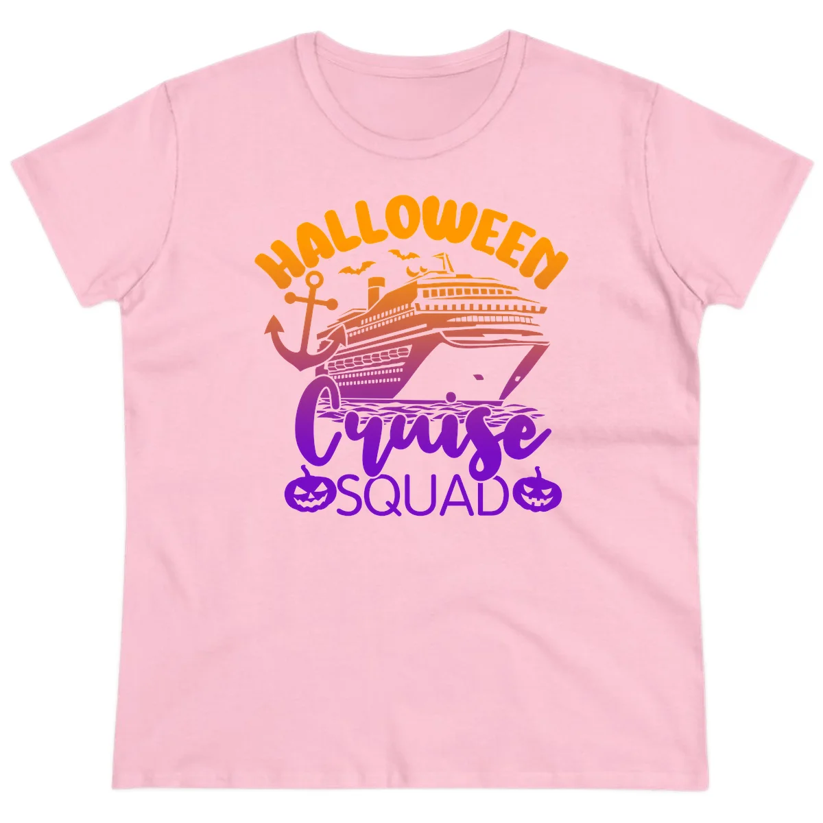 Halloween Cruise Squad Spooky Ladies Cruise Tee in Light Pink