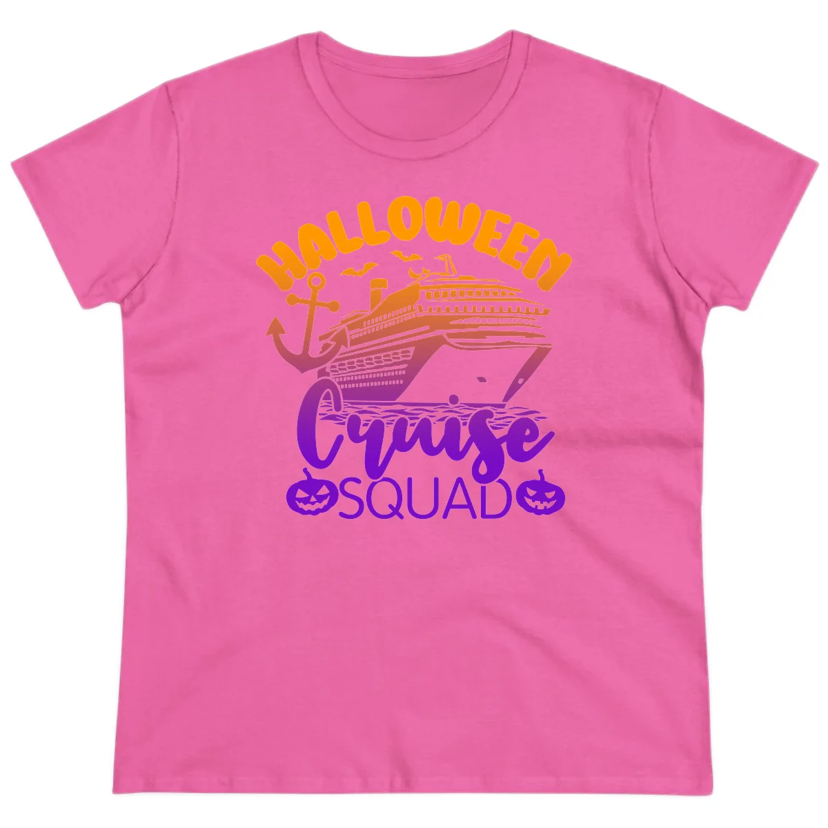 Halloween Cruise Squad Spooky Ladies Cruise Tee in Azalea