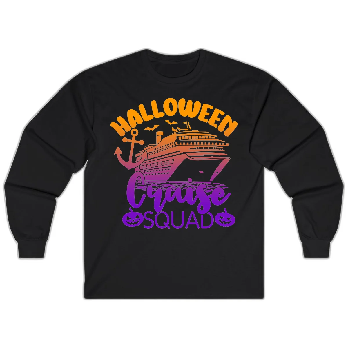 Halloween Cruise Squad Spooky Vacation Long Sleeve in Black