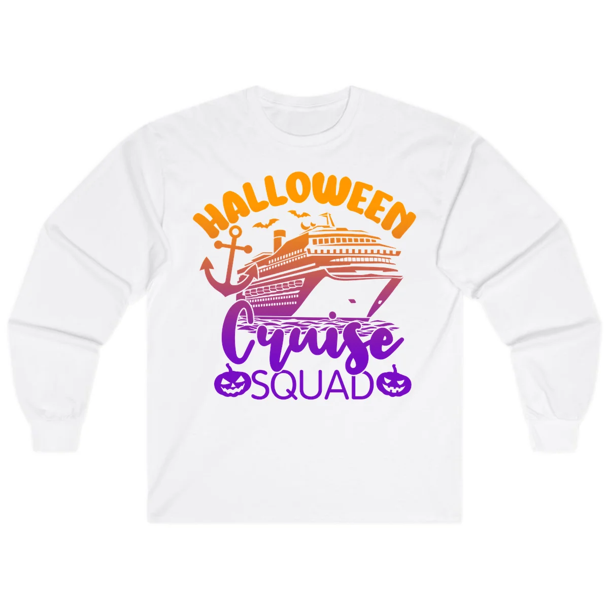 Halloween Cruise Squad Spooky Vacation Long Sleeve in White