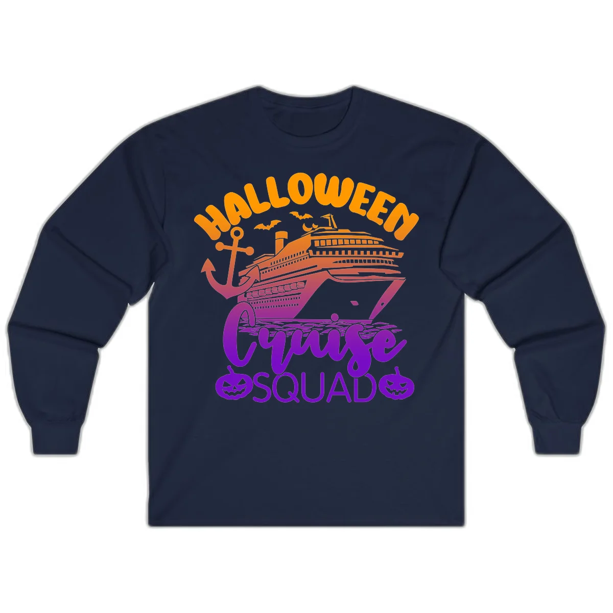 Halloween Cruise Squad Spooky Vacation Long Sleeve in Navy