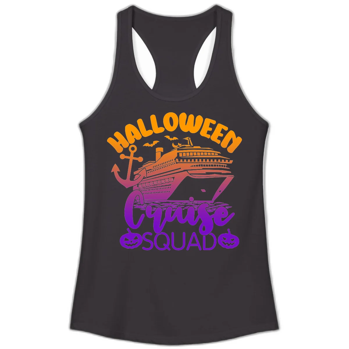 Halloween Cruise Squad Spooky Ladies Tank Top in Black