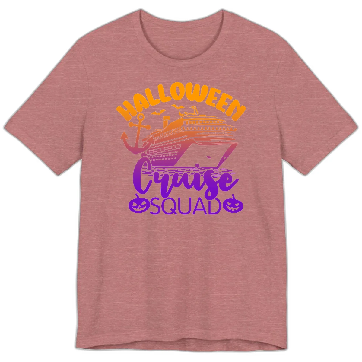 Halloween Cruise Squad Spooky Vacation Premium Tee in Heather Mauve