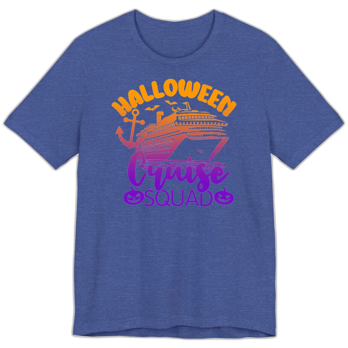 Halloween Cruise Squad Spooky Vacation Premium Tee in Heather True Royal