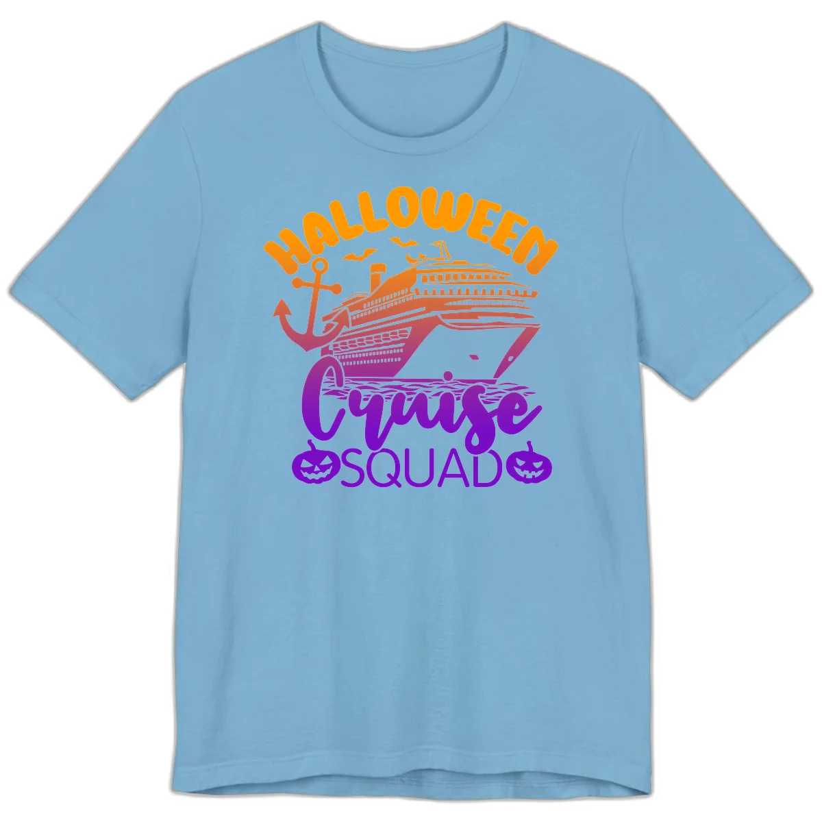 Halloween Cruise Squad Spooky Vacation Premium Tee in Ocean Blue