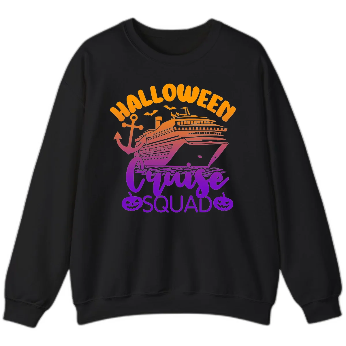 Halloween Cruise Squad Spooky Vacation Sweatshirt in Black