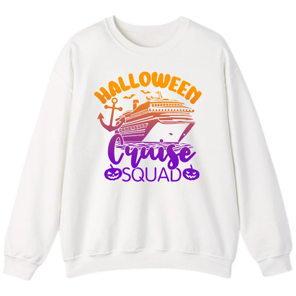 Halloween Cruise Squad Spooky Vacation Sweatshirt in White