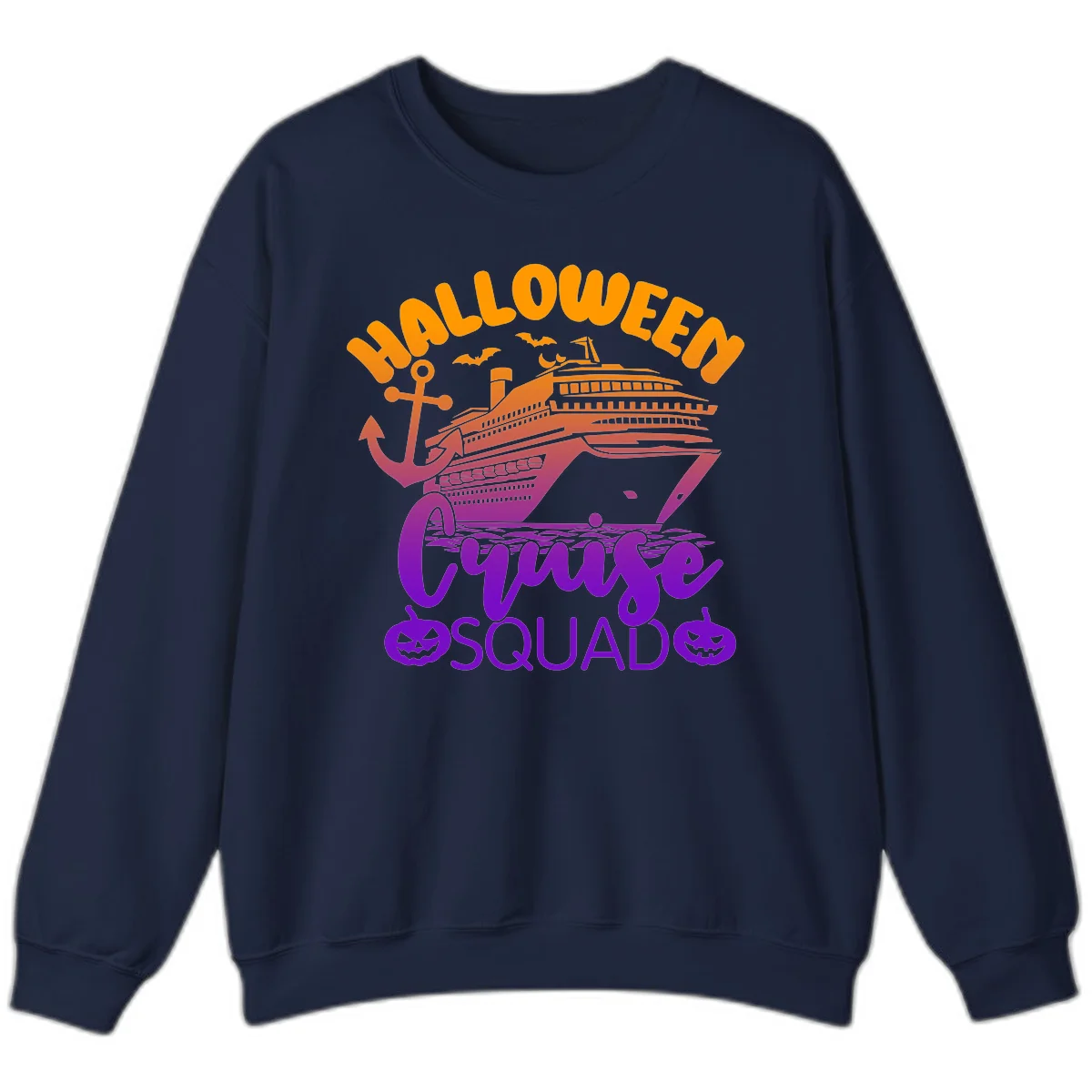 Halloween Cruise Squad Spooky Vacation Sweatshirt in Navy
