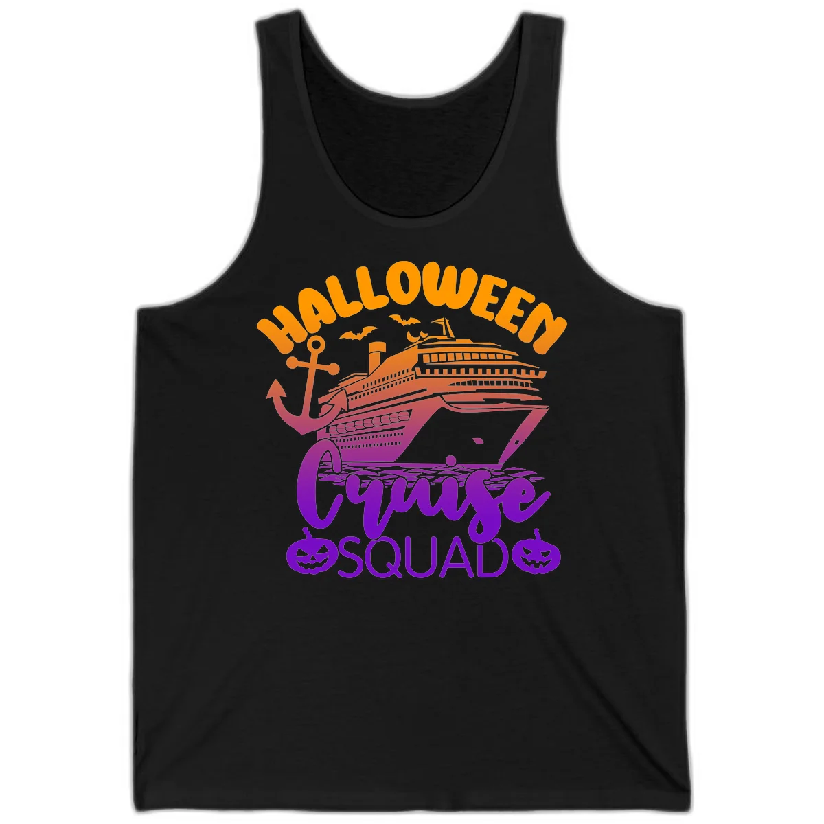 Halloween Cruise Squad Spooky Vacation Tank Top in Black