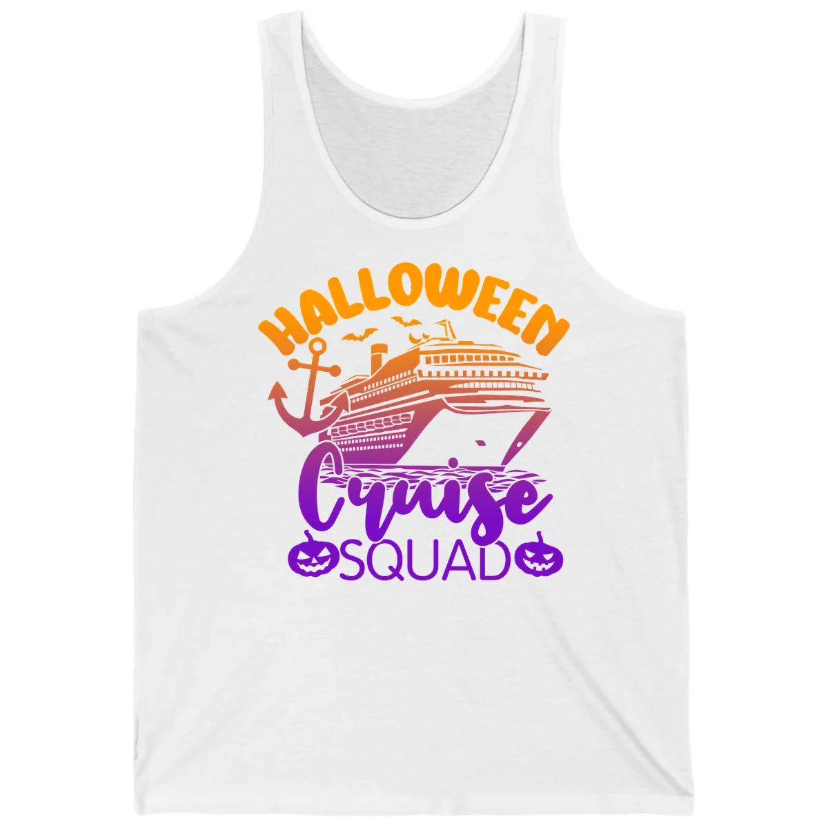 Halloween Cruise Squad Spooky Vacation Tank Top in White
