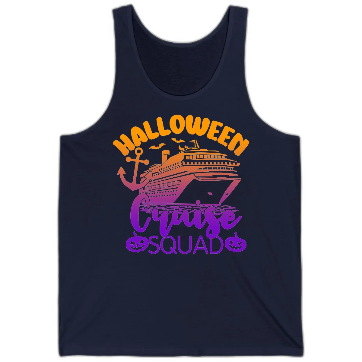 Halloween Cruise Squad Spooky Vacation Tank Top in Navy
