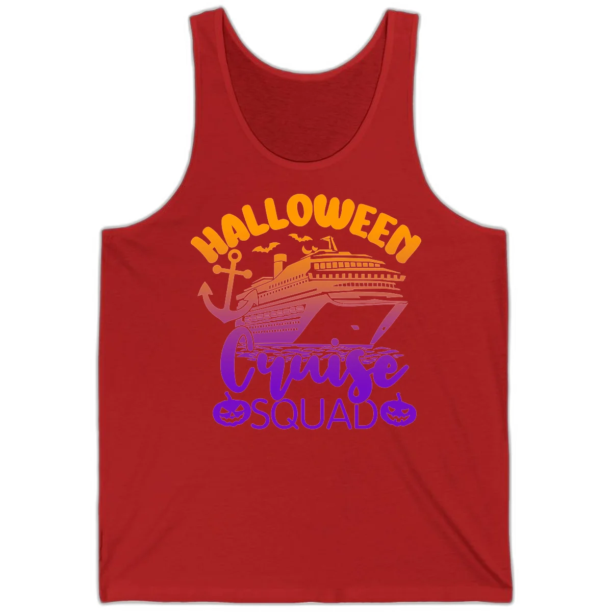 Halloween Cruise Squad Spooky Vacation Tank Top in Red