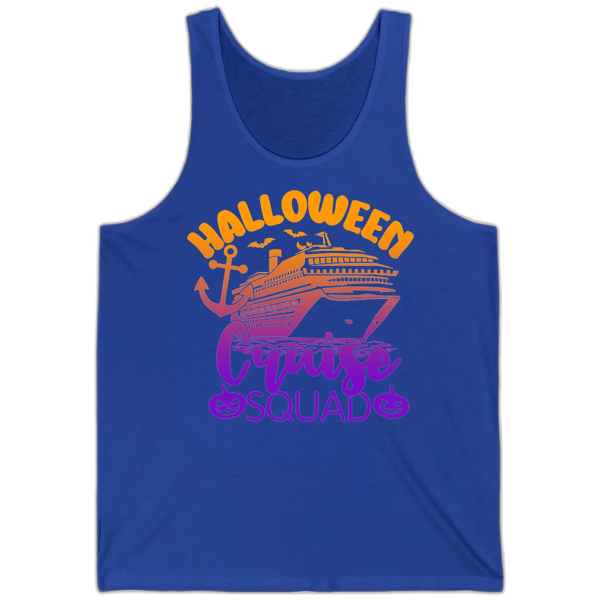 Halloween Cruise Squad Spooky Vacation Tank Top in True Royal