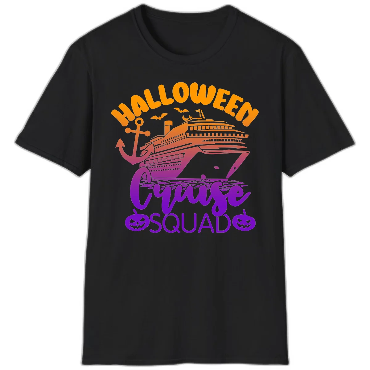 Halloween Cruise Squad Spooky Vacation T-Shirt in Black