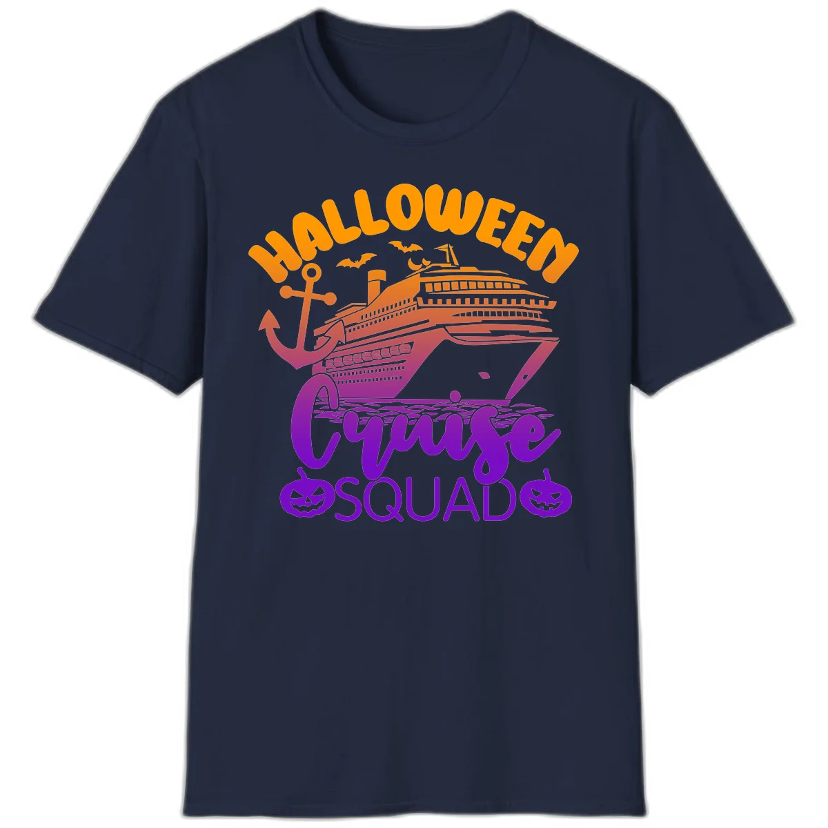Halloween Cruise Squad Spooky Vacation T-Shirt in Navy