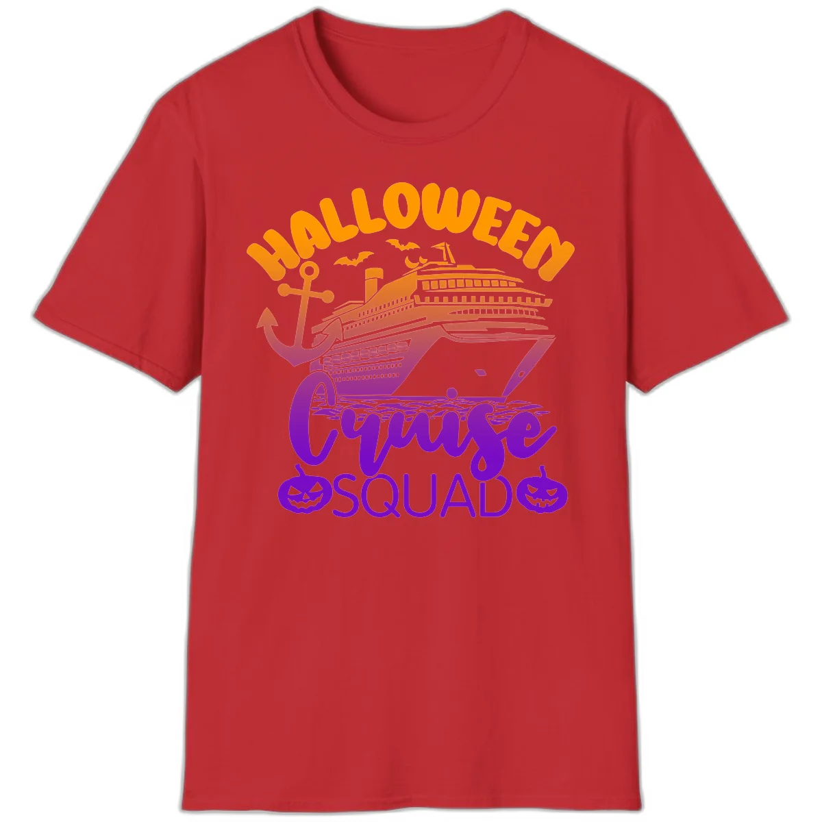 Halloween Cruise Squad Spooky Vacation T-Shirt in Red