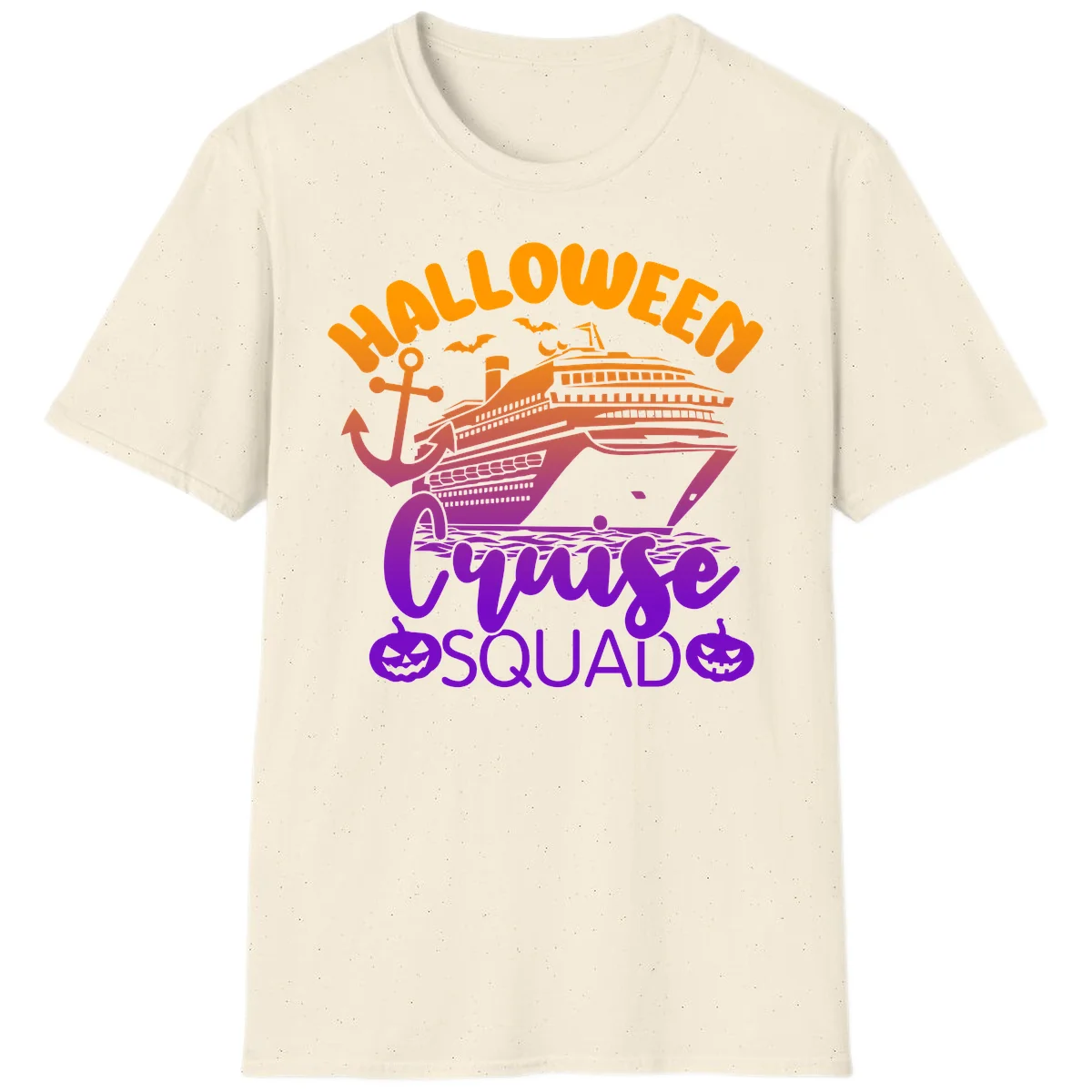 Halloween Cruise Squad Spooky Vacation T-Shirt in Natural