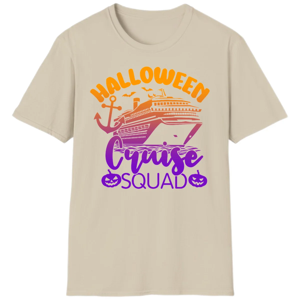 Halloween Cruise Squad Spooky Vacation T-Shirt in Sand