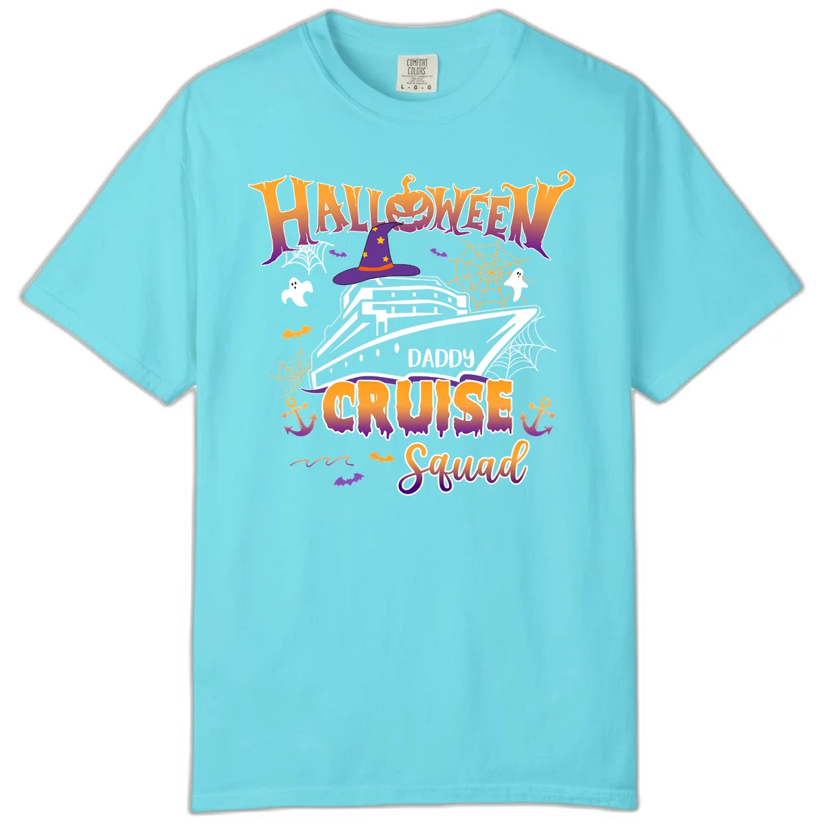 Halloween Daddy Cruise Squad Comfort Color in Lagoon Blue