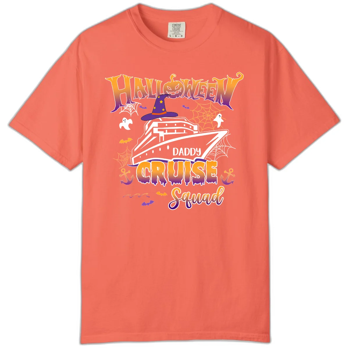 Halloween Daddy Cruise Squad Comfort Color in Bright Salmon