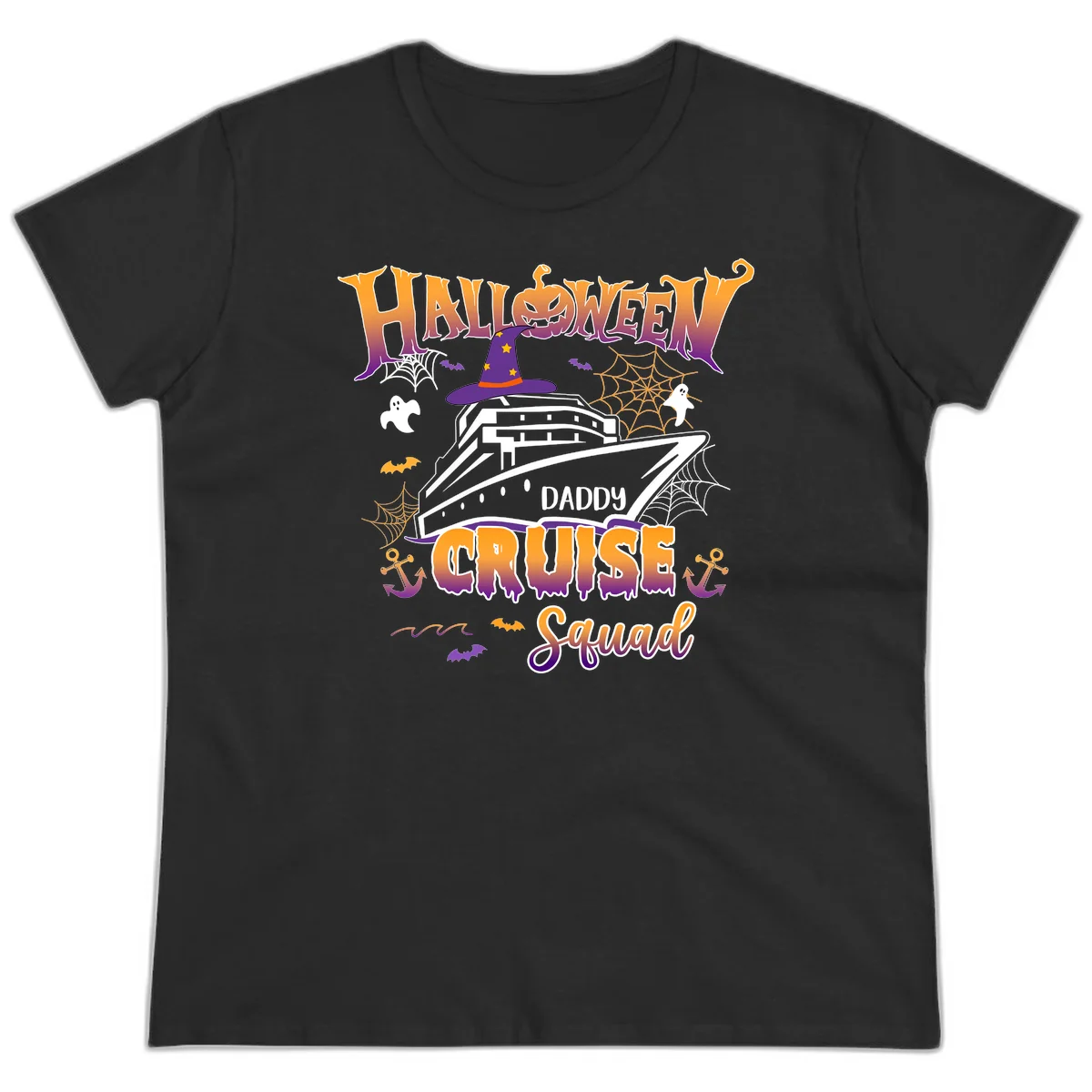Halloween Daddy Cruise Squad Ladies Tee in Black