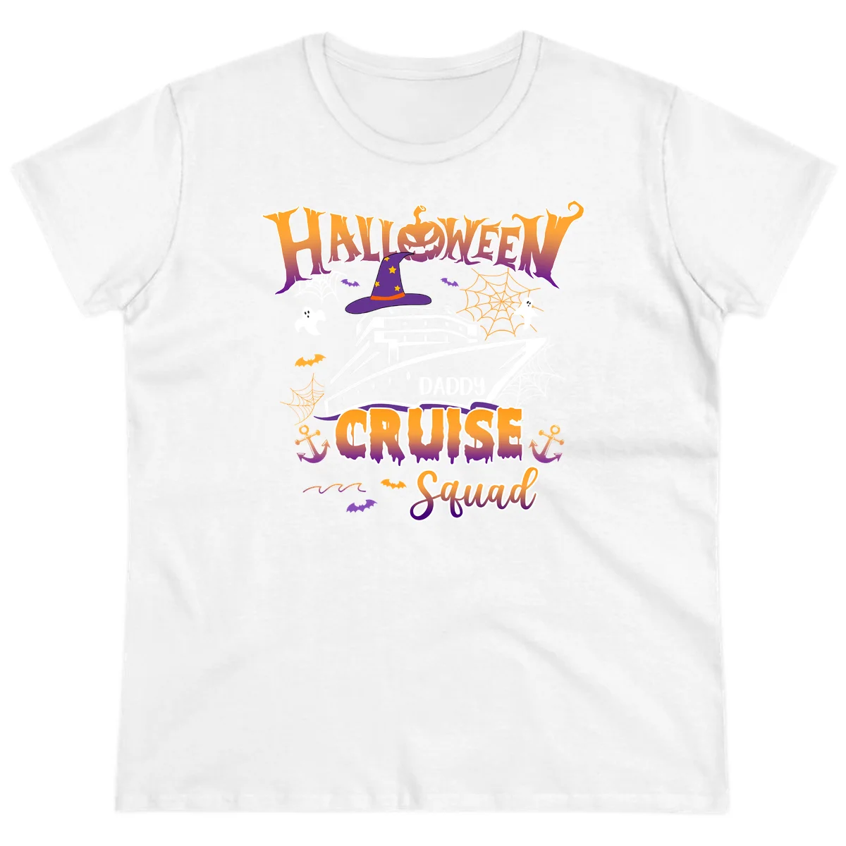 Halloween Daddy Cruise Squad Ladies Tee in White
