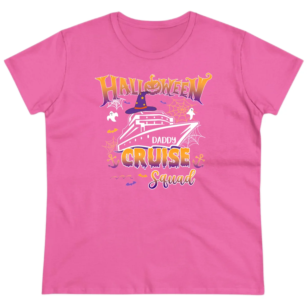 Halloween Daddy Cruise Squad Ladies Tee in Azalea