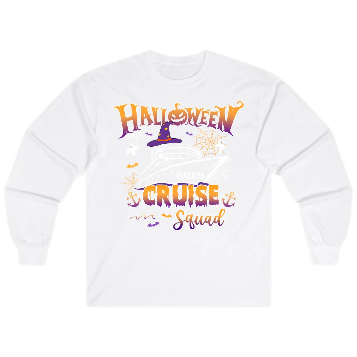 Halloween Daddy Cruise Squad Long Sleeve in White
