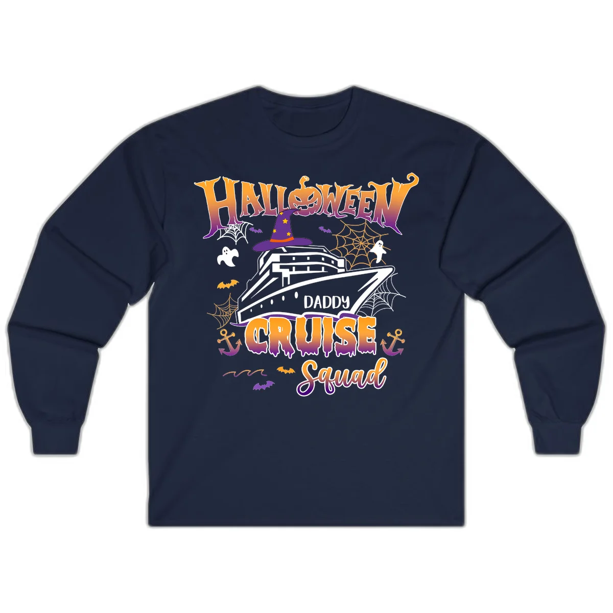 Halloween Daddy Cruise Squad Long Sleeve in Navy