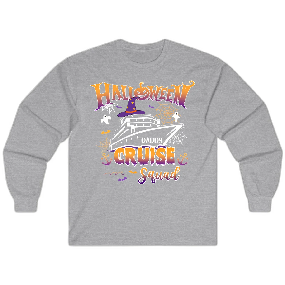 Halloween Daddy Cruise Squad Long Sleeve in Sport Grey