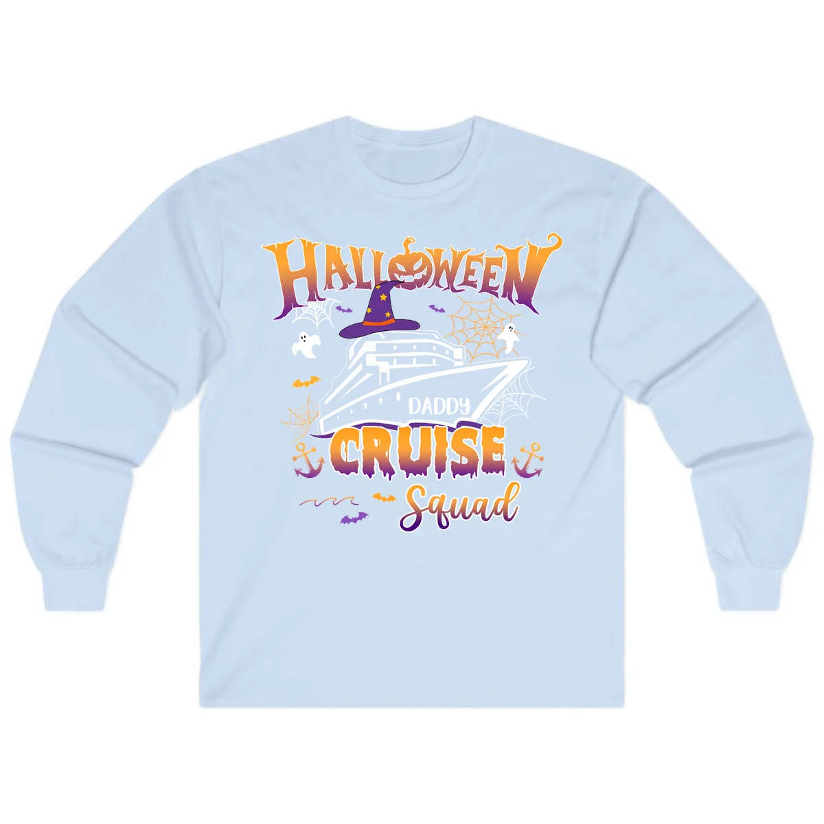 Halloween Daddy Cruise Squad Long Sleeve in Light Blue