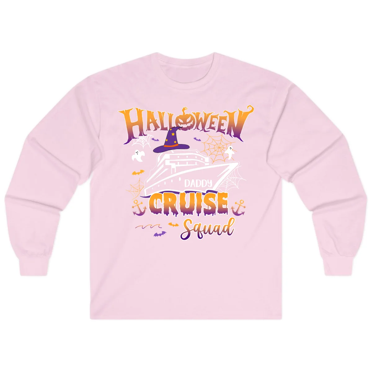 Halloween Daddy Cruise Squad Long Sleeve in Light Pink