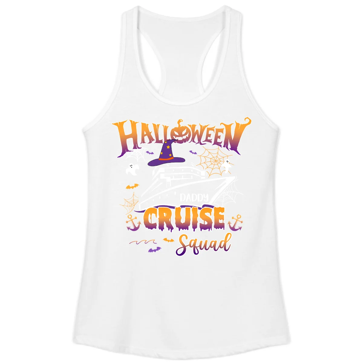 Halloween Daddy Cruise Squad Ladies Tank in White