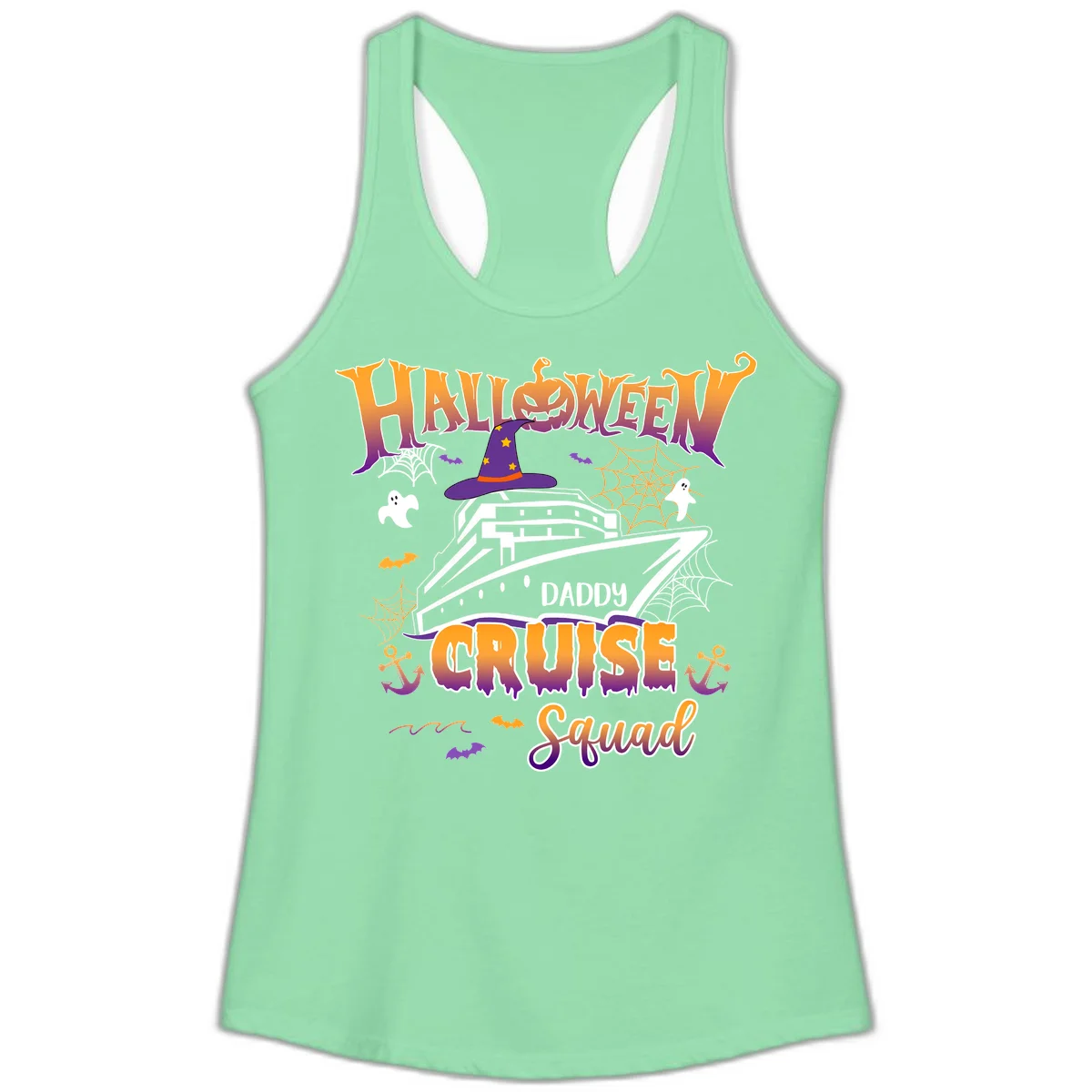 Halloween Daddy Cruise Squad Ladies Tank in Solid Mint