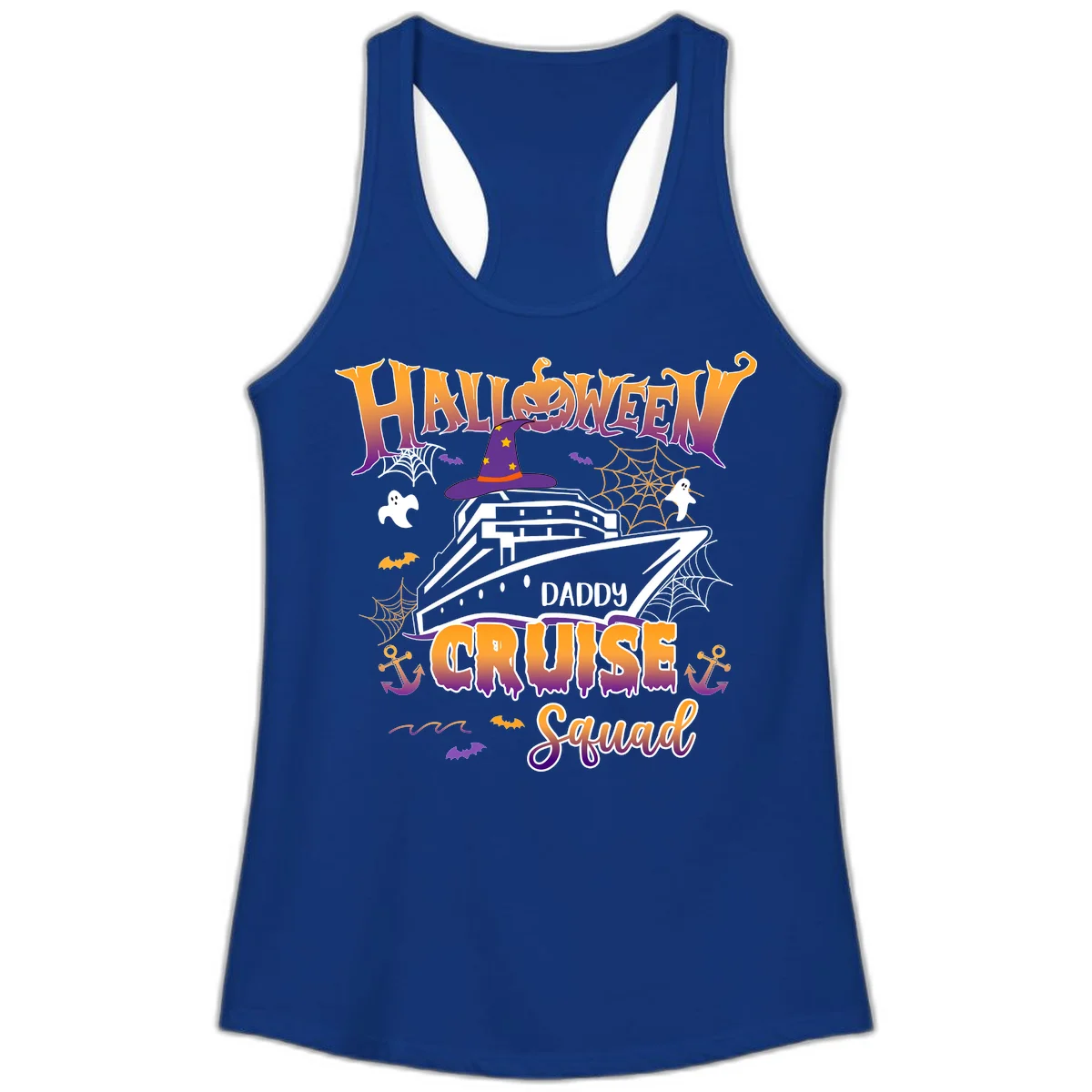 Halloween Daddy Cruise Squad Ladies Tank in Solid Royal