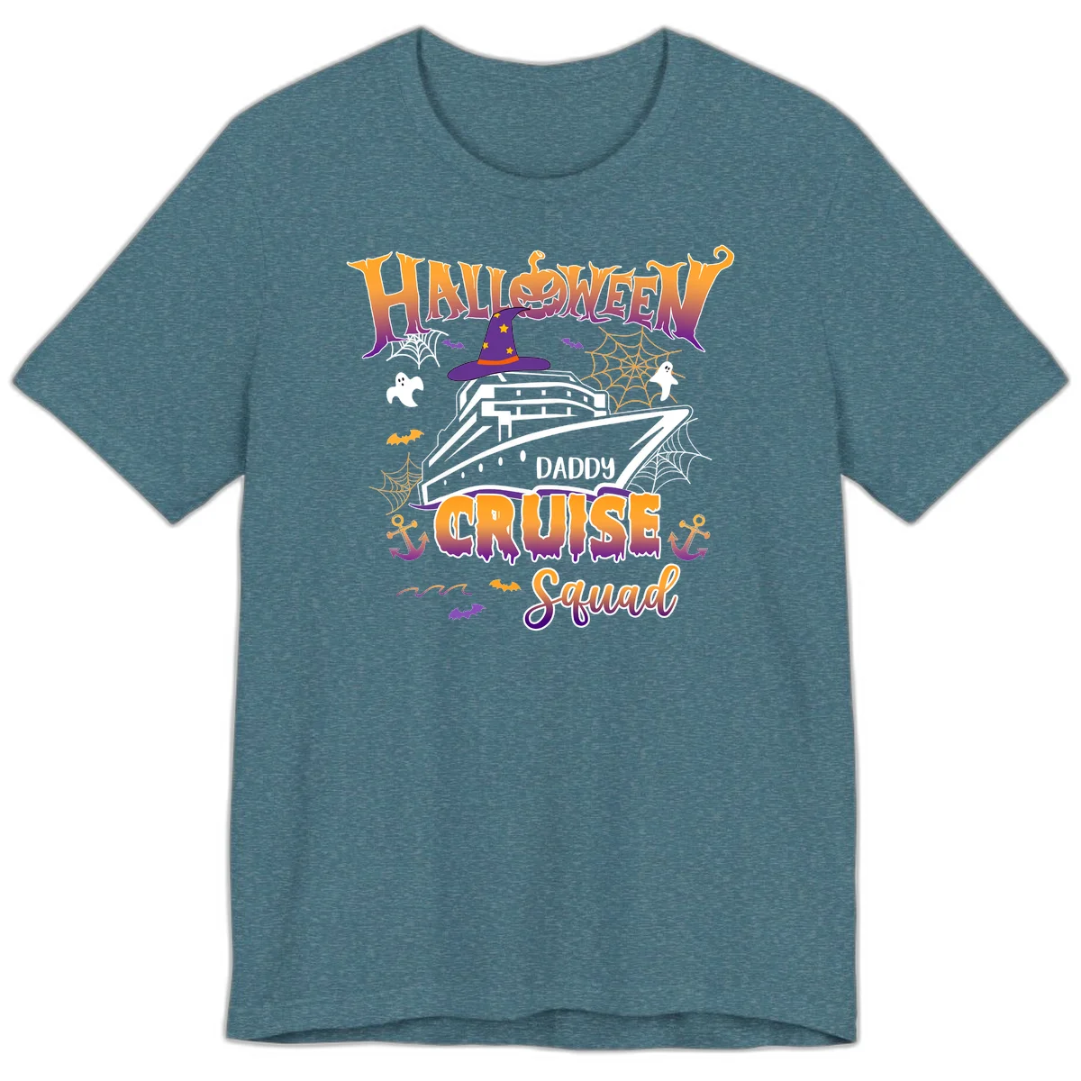 Halloween Daddy Cruise Squad Premium T-Shirt in Heather Deep Teal
