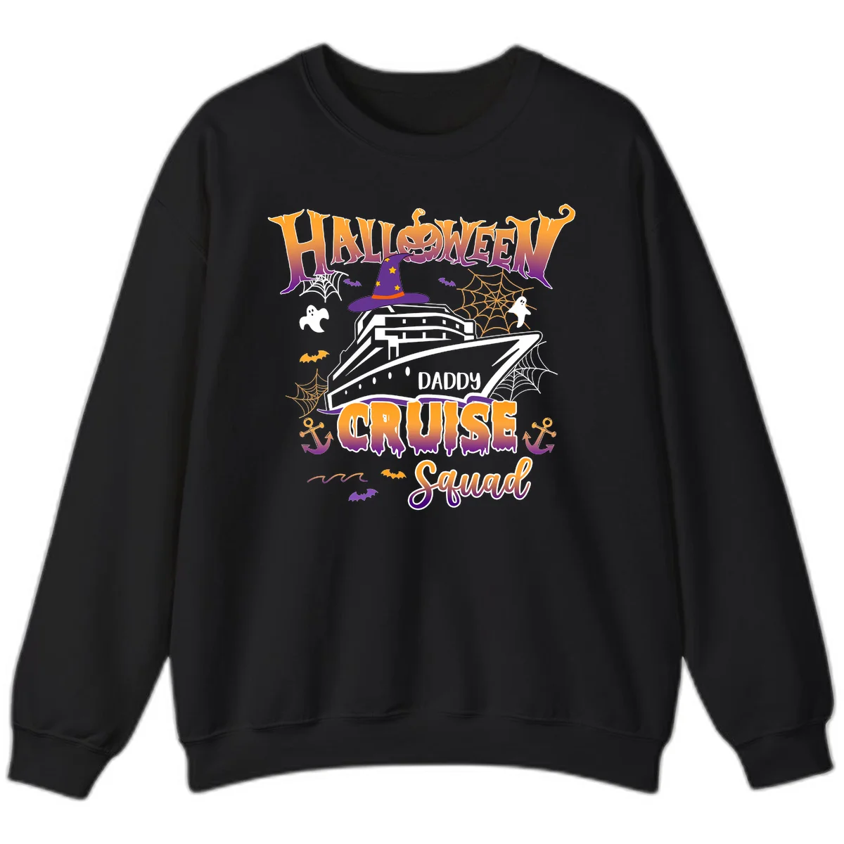 Halloween Daddy Cruise Squad Sweatshirt in Black