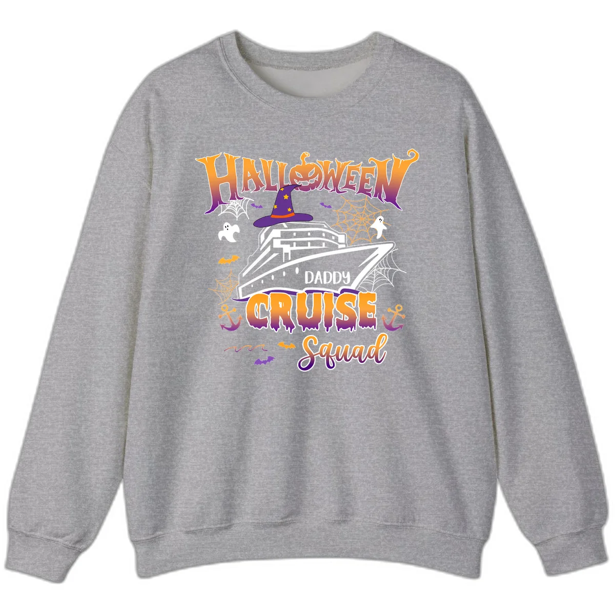 Halloween Daddy Cruise Squad Sweatshirt in Sport Grey