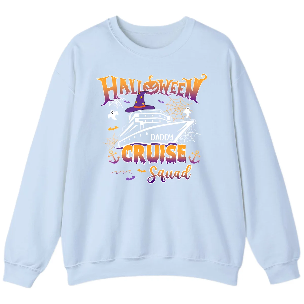 Halloween Daddy Cruise Squad Sweatshirt in Light Blue