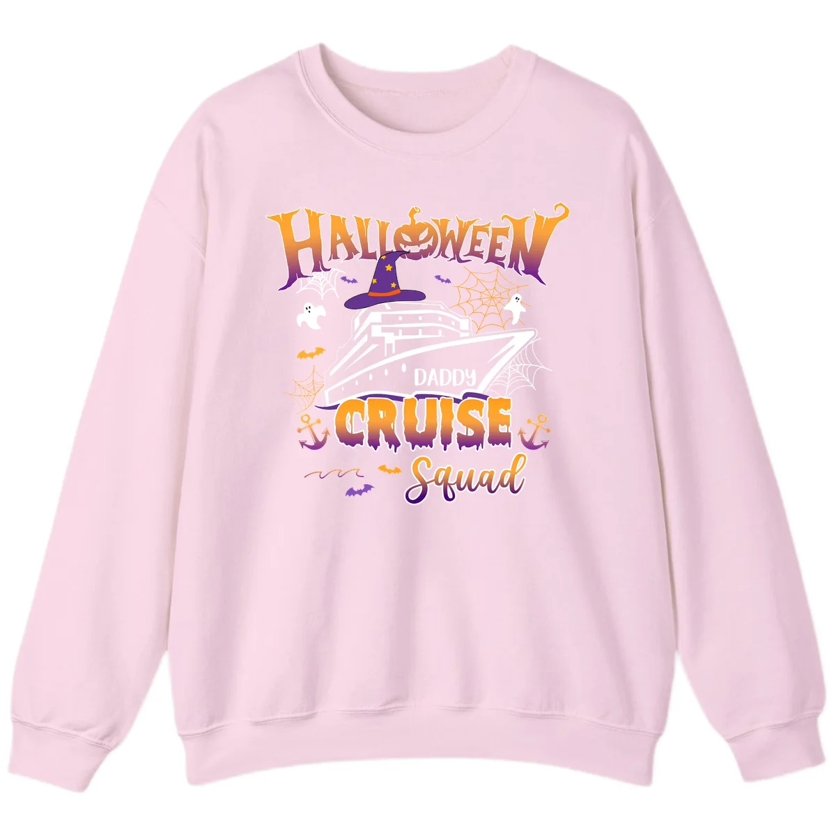 Halloween Daddy Cruise Squad Sweatshirt in Light Pink