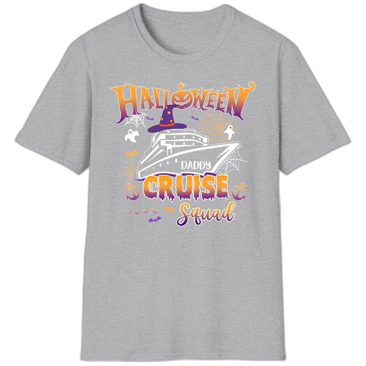 Halloween Daddy Cruise Squad T-Shirt in Sport Grey